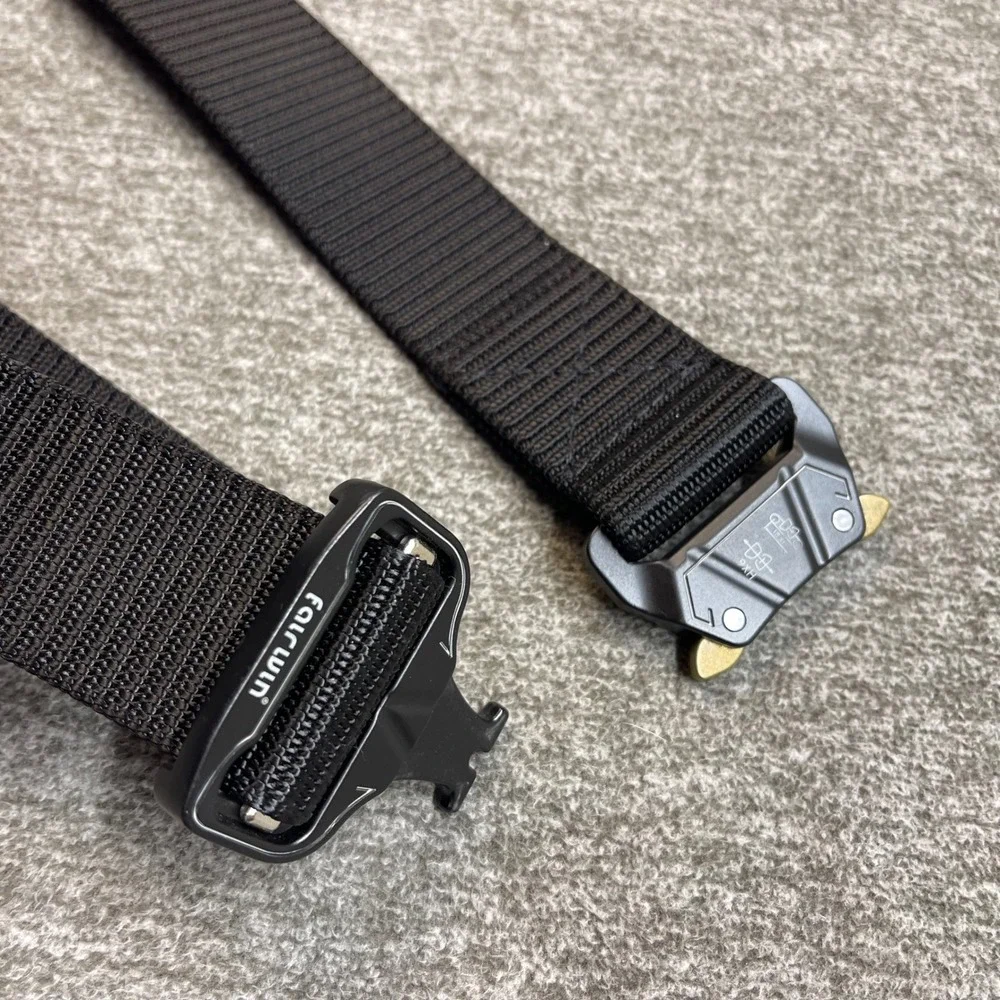 Fairwin Tactical Belt Mens Black Nylon Webbing Quick Release Buckle 45 in